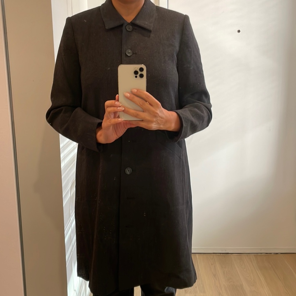 Vintage dark gray 100% wool dress coat